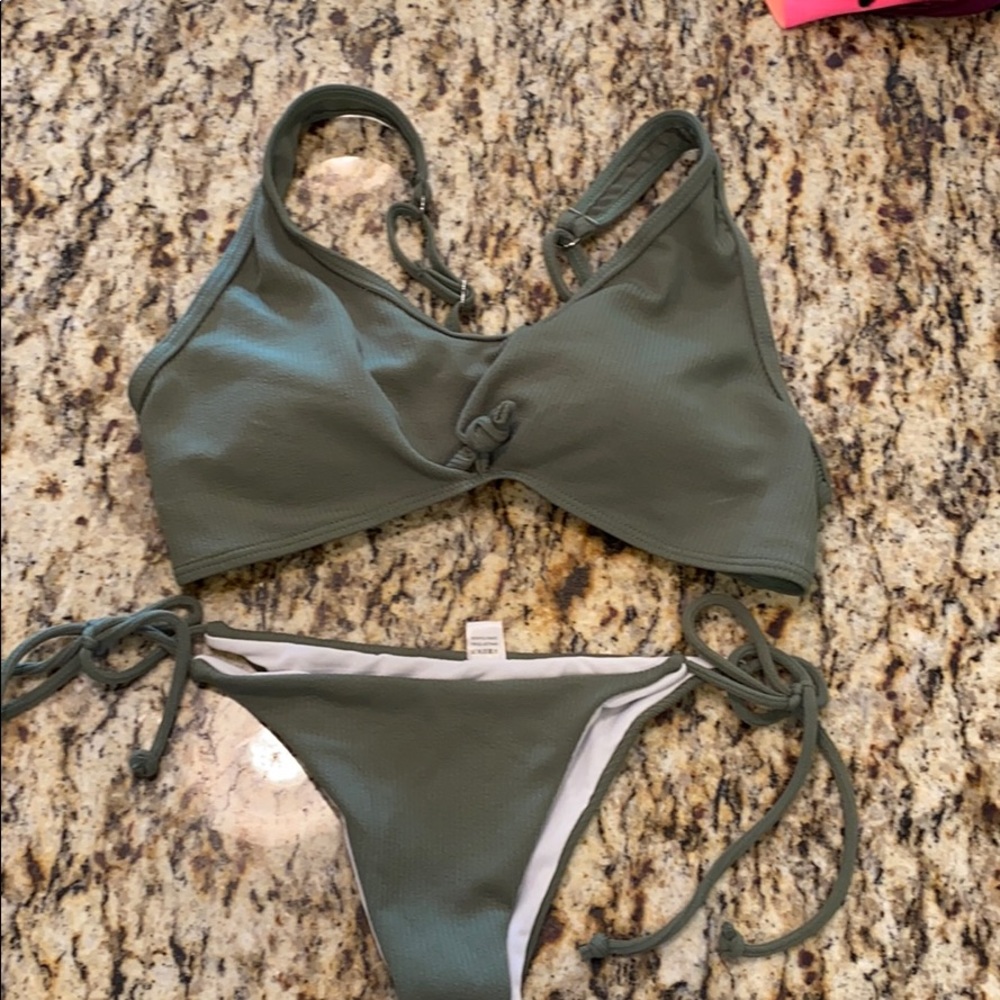 Army green swimsuit